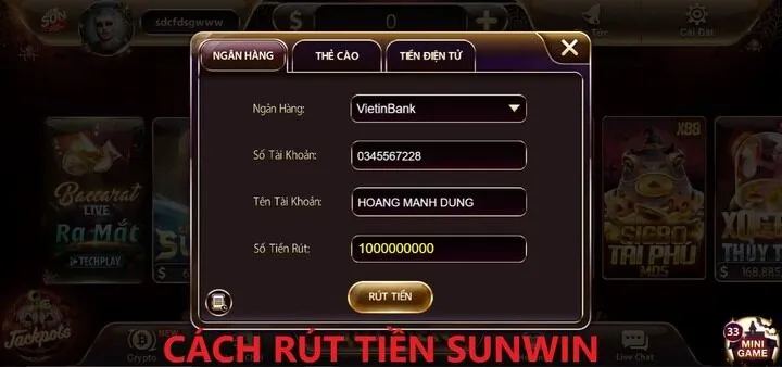 Hướng dẫn 3 cách Rút tiền Sunwin nhanh chóng