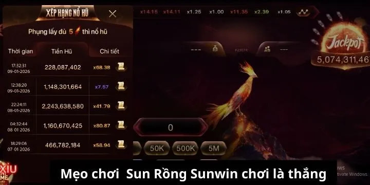 Chơi Sun Rồng Sunwin trong thời gian “vàng” 